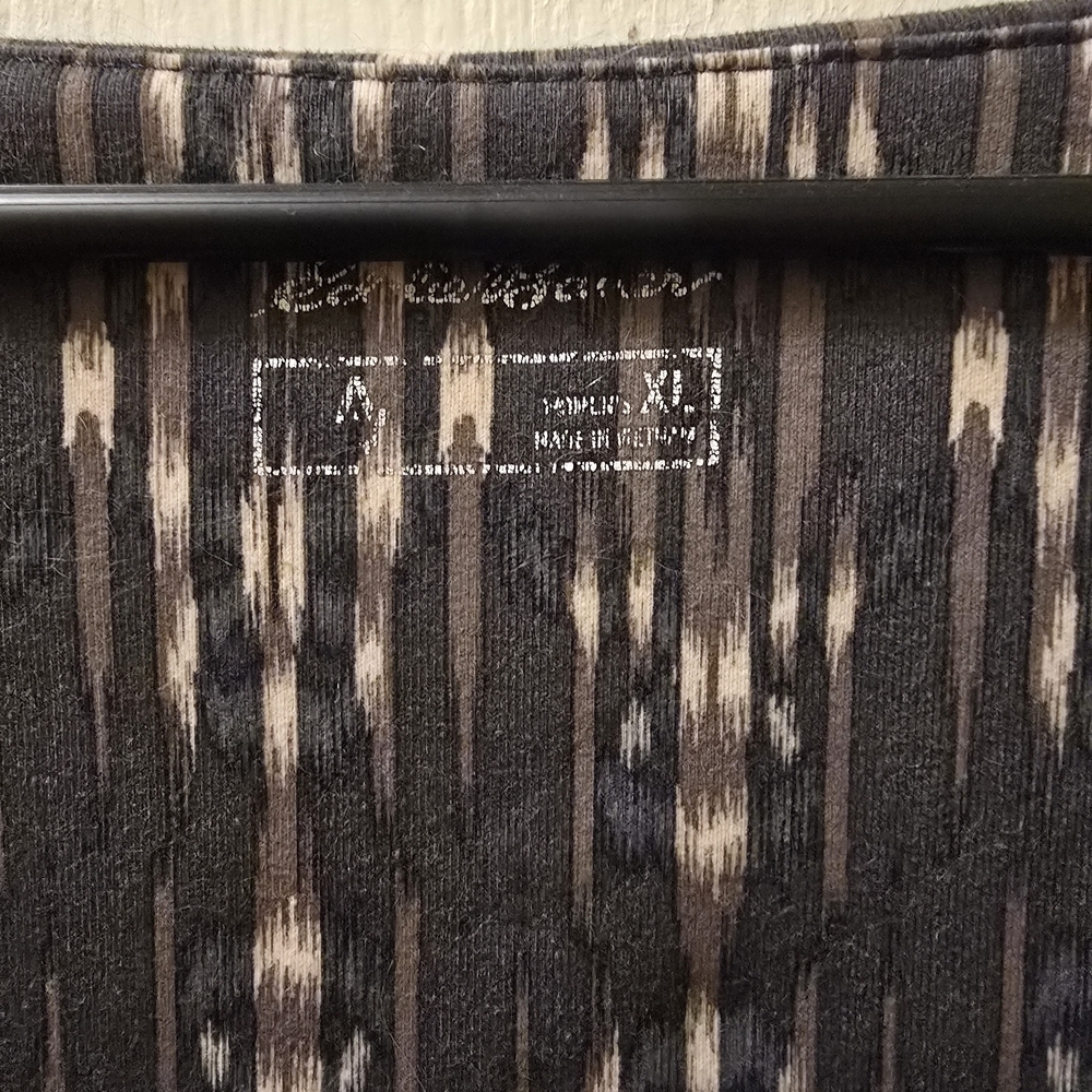 Eddie Bauer Black and Cream Patterned Midi Dress - Picture 2 of 4